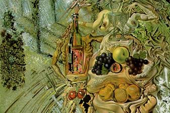 Dionysus Spitting the Complete Image of Cadaques on the Tip of the Tongue of a Three-Storied Gaudini