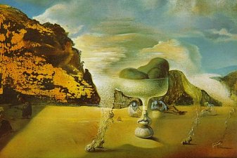 Invisible Afghan with the Apparition on the Beach of the Face of Garcia Lorca in the Form of a Fruit