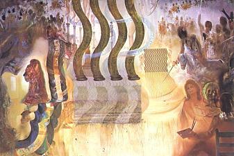 Salvador Dali in the Act of Painting Gala in the Apotheosis of the Dollar