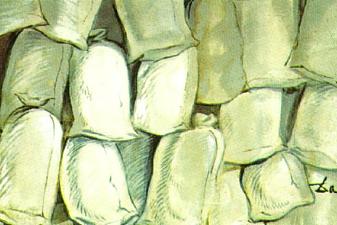 Set design for the ballet 'Los Sacos Del Molinero'