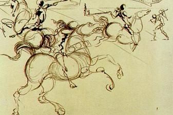 Surrealist Warriors for a Four-part Screen, Centre Left