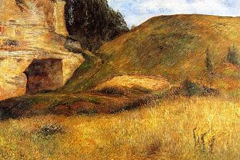 Quarry hole in the cliff