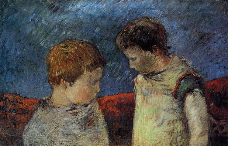 Aline Gauguin and one of her brothers 