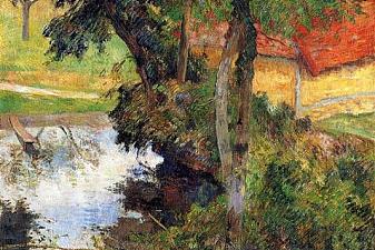 Red roof by the water