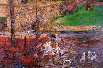 Landscape with geese