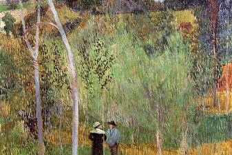 Sheperd and sheperdess in a meadow