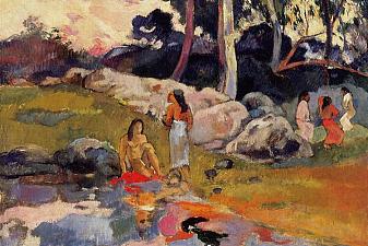 Women at the banks of river