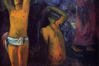 Tahitian Man with His Arms Raised