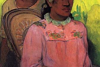 Tahitian woman and boy