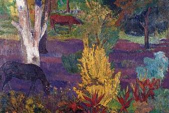 Marquesan landscape with horses