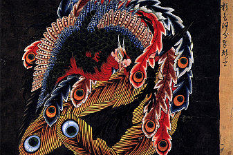 Ceiling of Ganshoin temple at Obuse