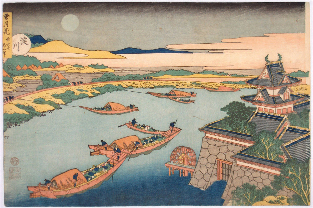 Yodo gawa from Setsugekka, Snow, Moon and Flowers 淀川雪月花