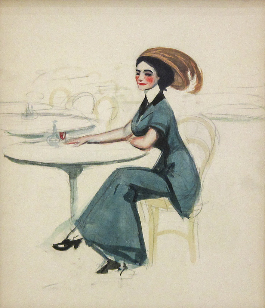 Woman at Cafe Table 
