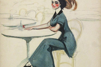 Woman at Cafe Table
