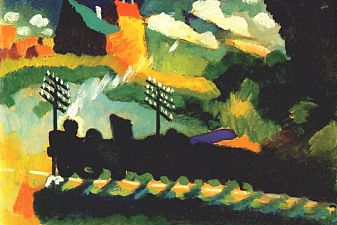 Murnau view with railway and castle