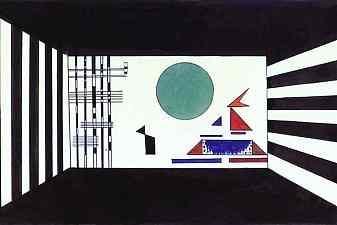 Picture II, Gnomus. (Stage set for Mussorgsky's Pictures at an Exhibition in Friedrich Theater, Dess