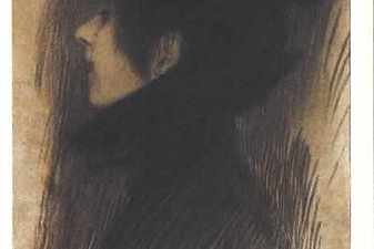 Girl with hat and cape in profile