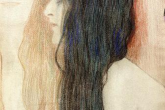 Girl with Long Hair, with a sketch for 'Nude Veritas'