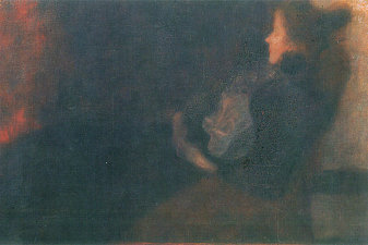 Lady by the Fireplace