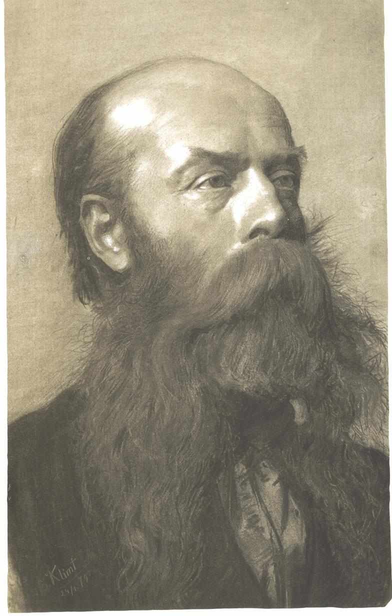 Portrait of a man with beard in three quarter profil 