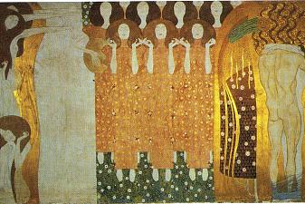 The Beethoven Frieze: The Longing for Happiness Finds Repose in Poetry. Right wall