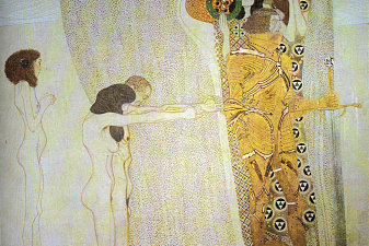 The Beethoven Frieze: The Longing for Happiness. Left wall