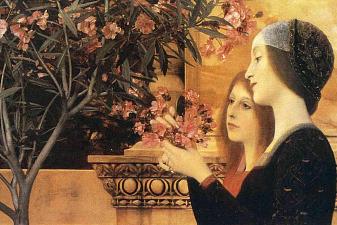 Two Girls With An Oleander