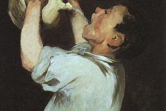 A boy with a pitcher