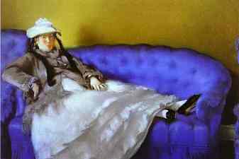 Madame Manet on a Blue Sofa