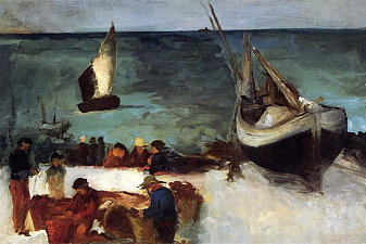 Seascape at Berck, Fishing Boats and Fishermen