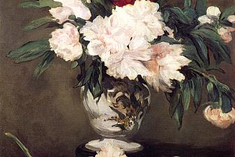 Vase of Peonies on a Small Pedestal
