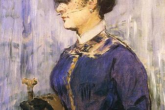 Young woman in a round hat