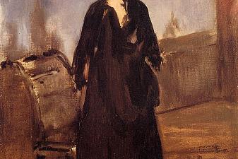 Young woman with a pink shoe (Portrait of Berthe Morisot)