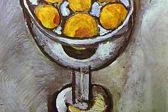 A vase with Oranges
