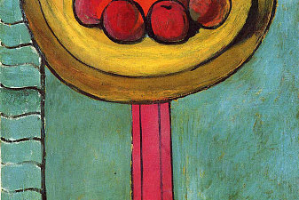 Apples on a Table, Green Background