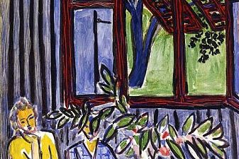 Blue Interior with Two Girls