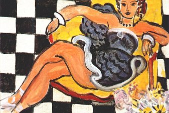 Dancer in Armchair (Checkerboard Pattern)