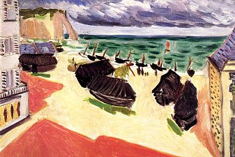 Fishing Boats in Winter, Etretat