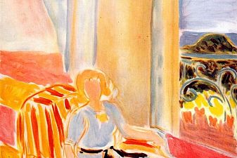 Girl in White Robe Seated by the Window