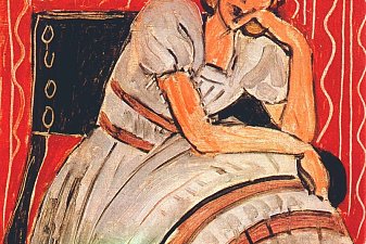 Gray Dress with Violet Stripes