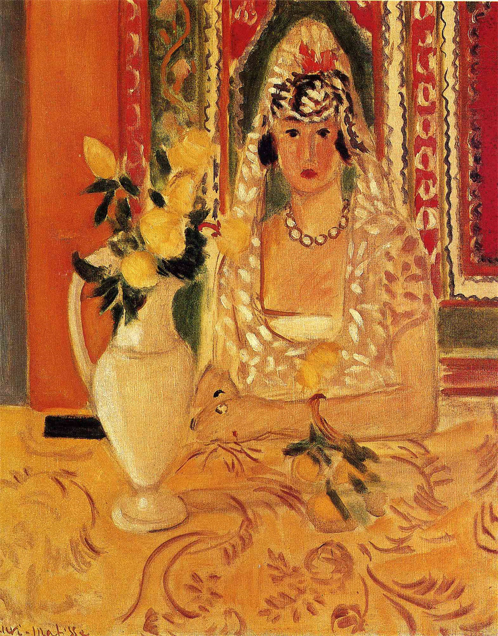 Spanish Woman with Flowers
