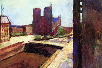 Notre Dame with Violet Walls