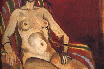 Nude in Front of a Red Background