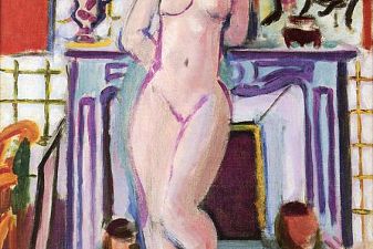 Nude Standing in Front of the Fireplace