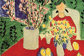 Plum Blossoms, Green Background