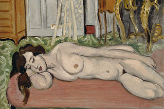 Reclining Nude on a Pink Couch