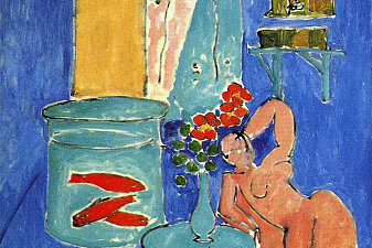 Red Fish and a Sculpture