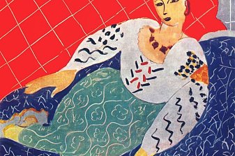 Romanian Blouse, Red and Blue Background