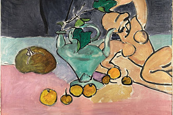 Sculpture and Vase of Ivy