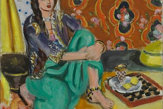 Seated Odalisque, Left Knee Bent, Ornamental Background and Checkerboard